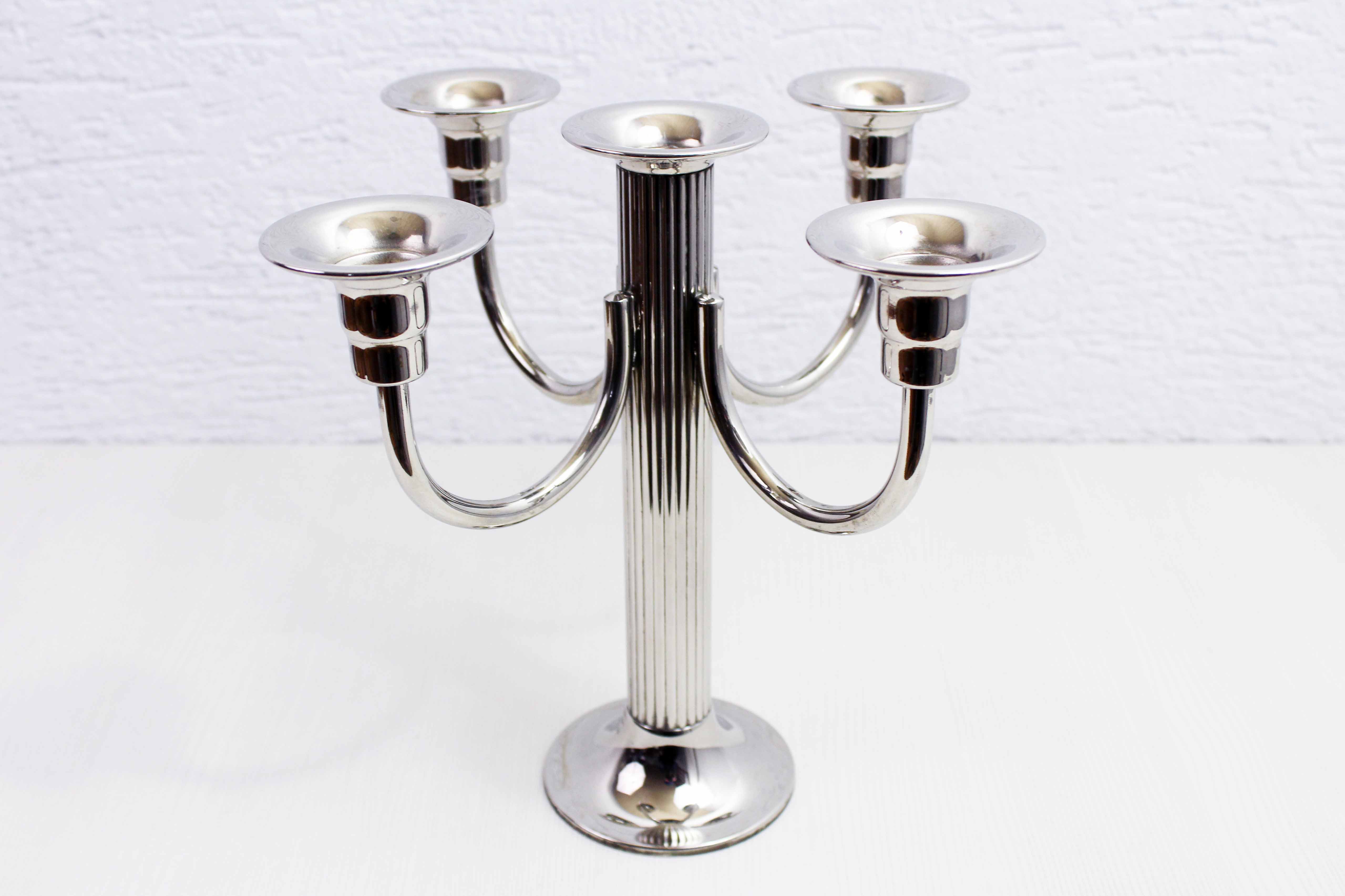 Silver metal candlestick