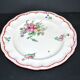 Assiette fleurie ancienne décor réverbère vieux Strasbourg en faïence KG Lunéville