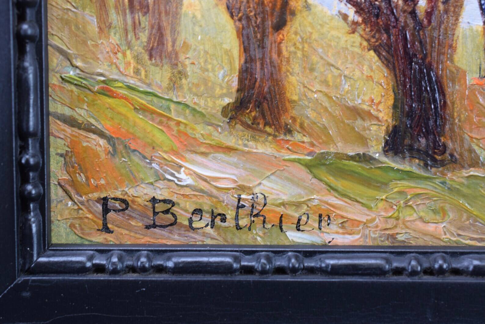 Old Winter Landscape Painting Signed Paul Berthier 1900