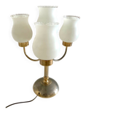 Vintage table lamp with 5 lights – frosted glass and gold metal