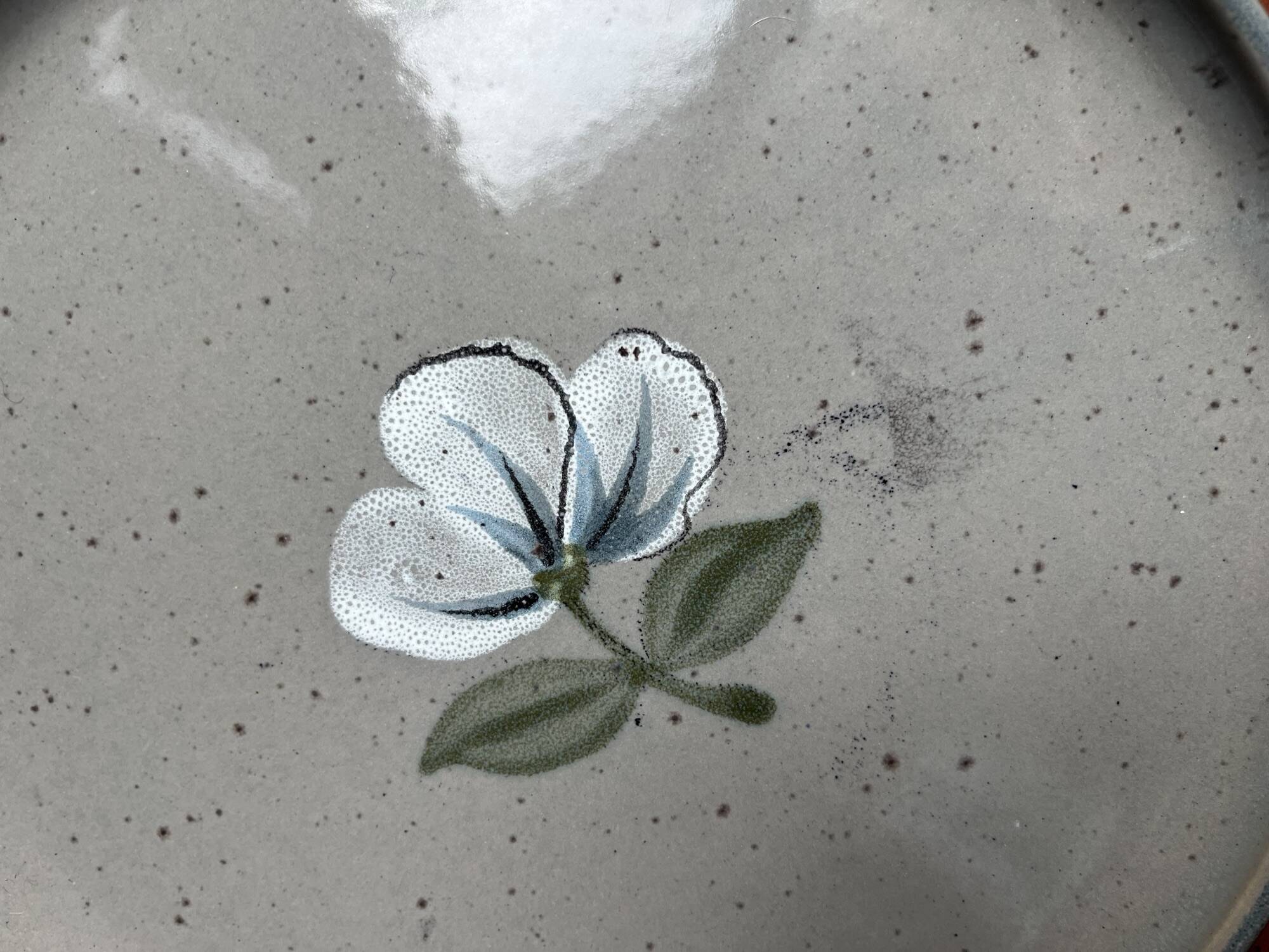 2 grandes assiettes bleues années 70