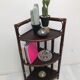Rattan angle shelf at 3 levels 70's