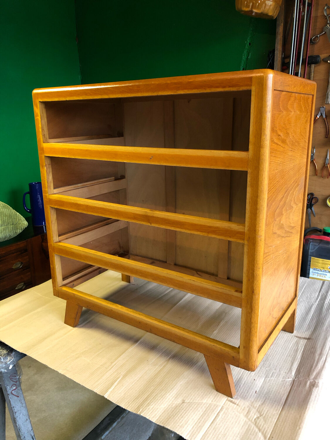 Blond wood chest of drawers circa 1960