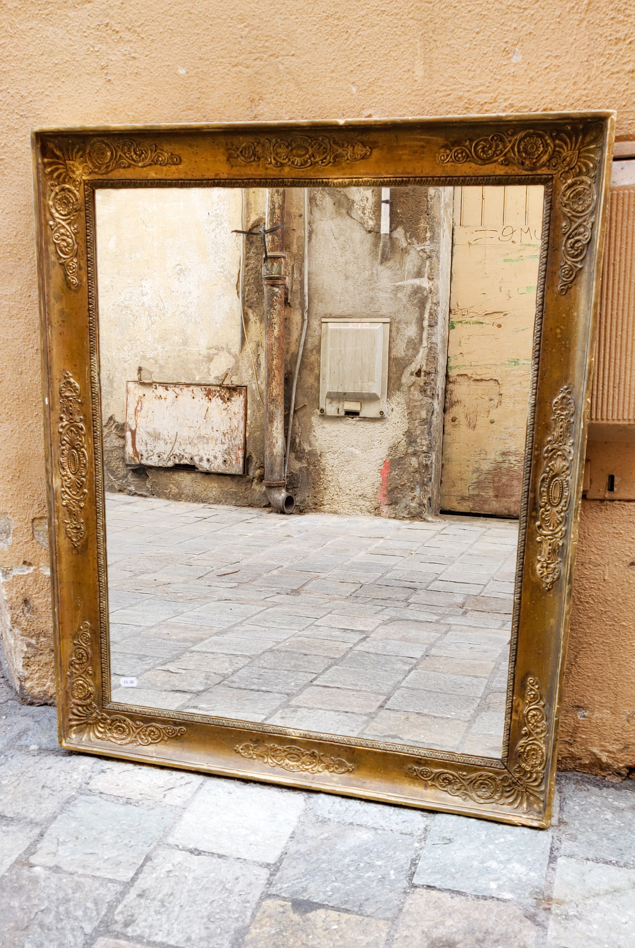 Mirror golden era wood restoration XIX 82.5x68.5cm