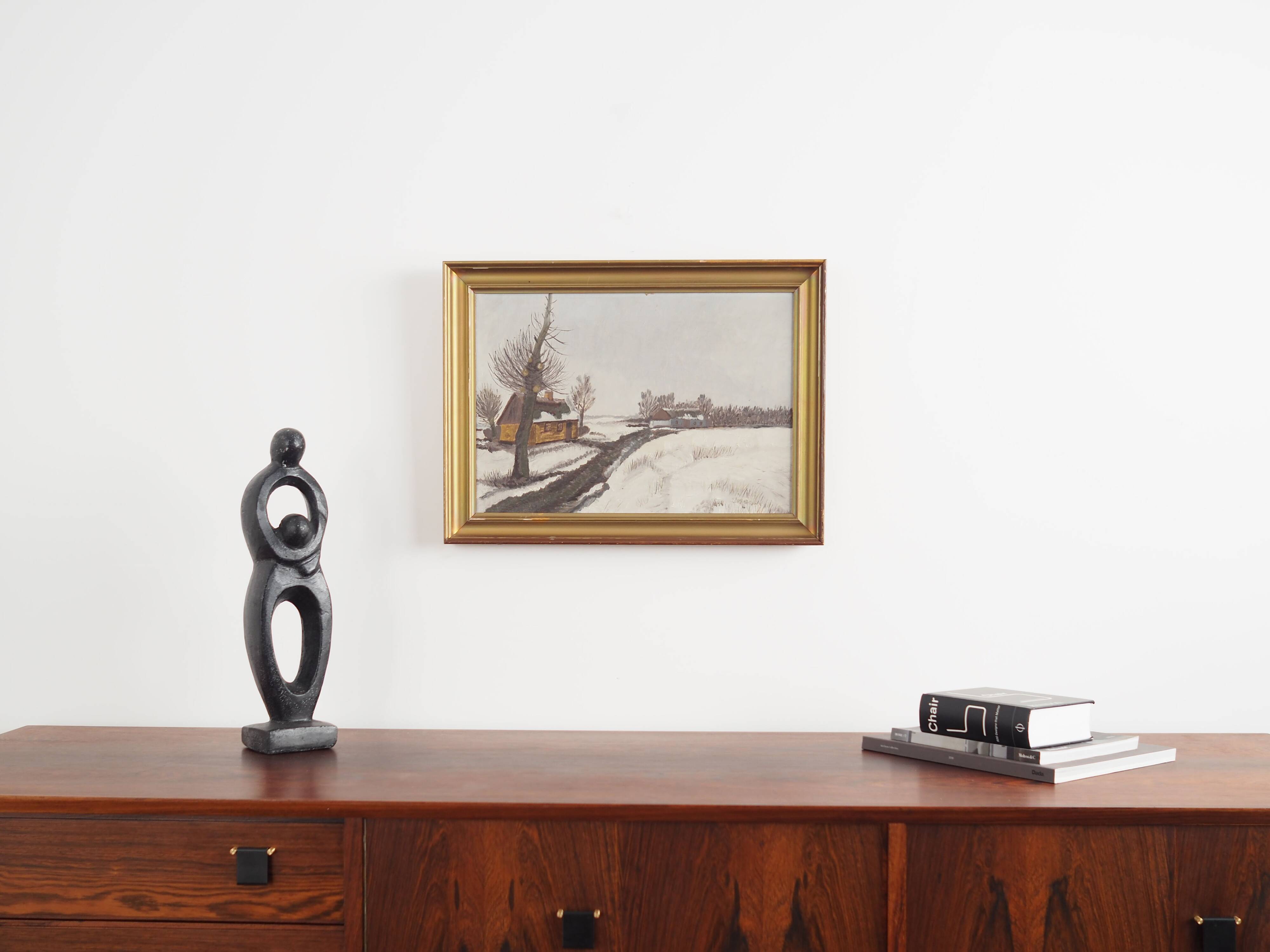 Painting „The Winterscape”, Scandinavian design, 1960s