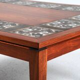 Scandinavian rosewood and ceramic coffee table