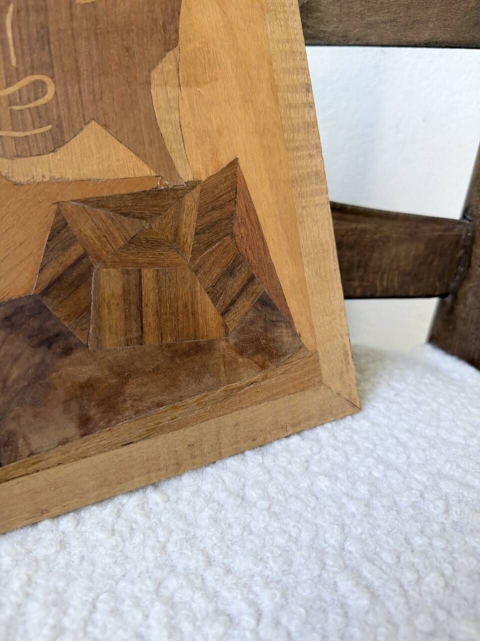 Wood marquetry panel Picasso