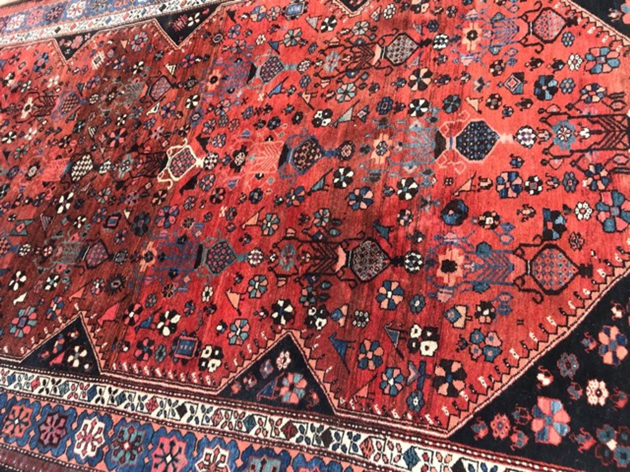 Very beautiful antique Persian carpet Malayer handmade 180x322 cm