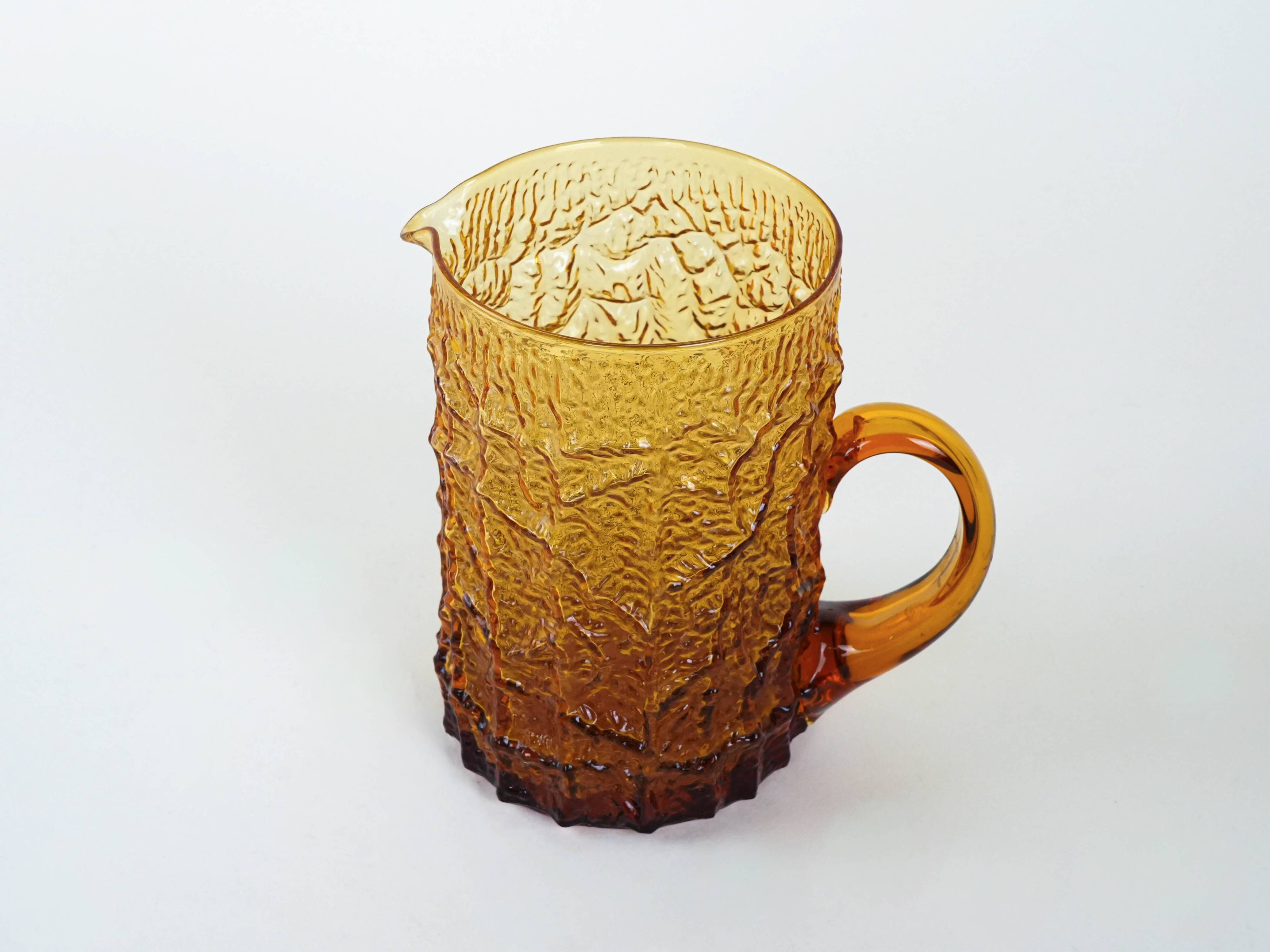 Glass jug, Italian design, 1960s, made in Italy