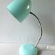 Articulated desk lamp, in turquoise blue metal, 1970s.