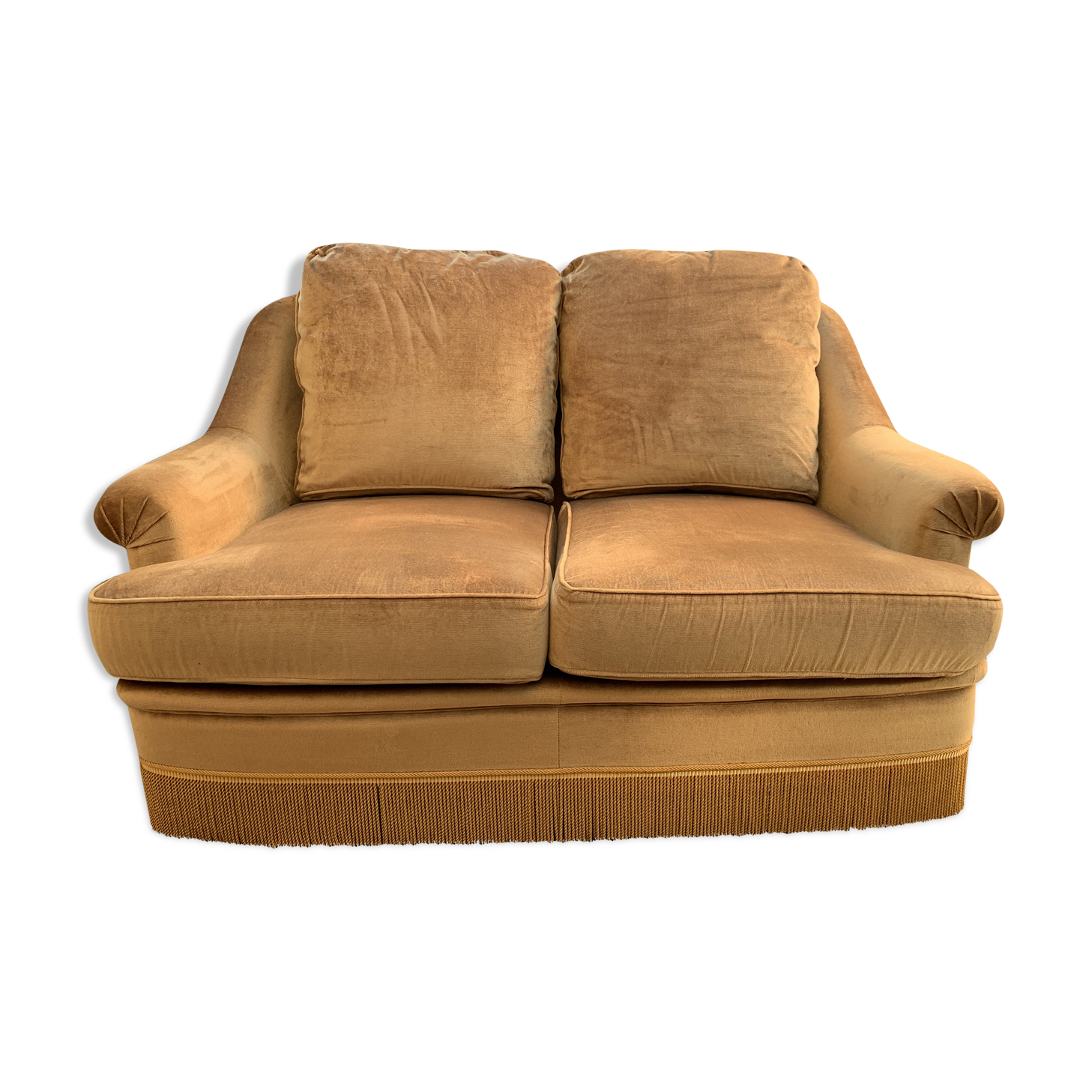Golden velvet toad sofa