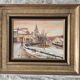 Oil Painting Landscape of a Snowy Village by Francois Chanteclair