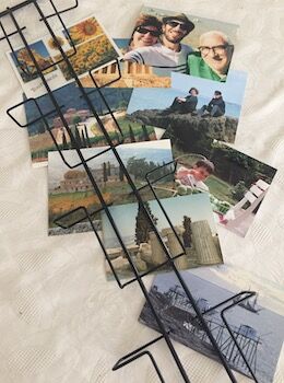 Postcard display for holiday photos