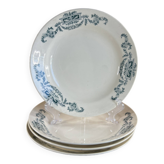 4 assiettes creuses Longchamps terre de fer