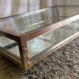Glass and gold glass and metal coffee table 70