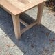 Solid oak farmhouse table in raw wood