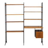 1970s Italian Teak Shelves Unit With Desk