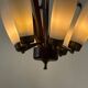 Lustre italien en teck et laiton