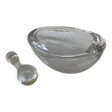 Large glass crystal ashtray by Art Vannes France