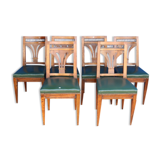 Suite 6 chaises art déco 1950