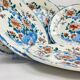 Set of 6 Gien flat plates with rooster and peony decoration, earthenware, 1875