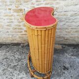 Bamboo tiki bar and two stools