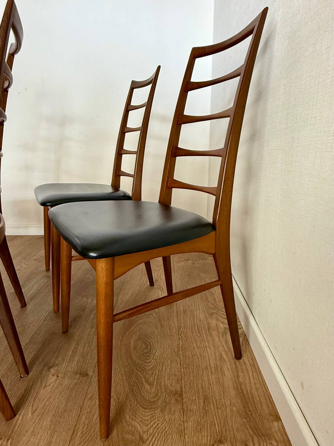 Set of 6 Scandinavian Teak Chairs by Niels Koefoeds, 1960s