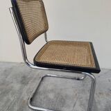 Marcel Breuer B32 chair in black cane signed Made in Italy