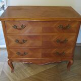 Commode 3 tiroirs style Louis XV en bois massif