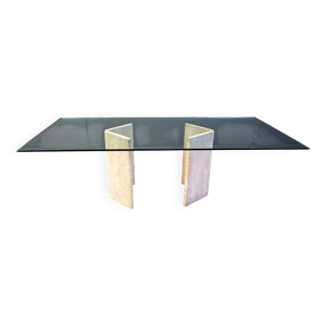 table à manger en travertin