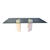 Vintage Italian travertine dining table, 1970s