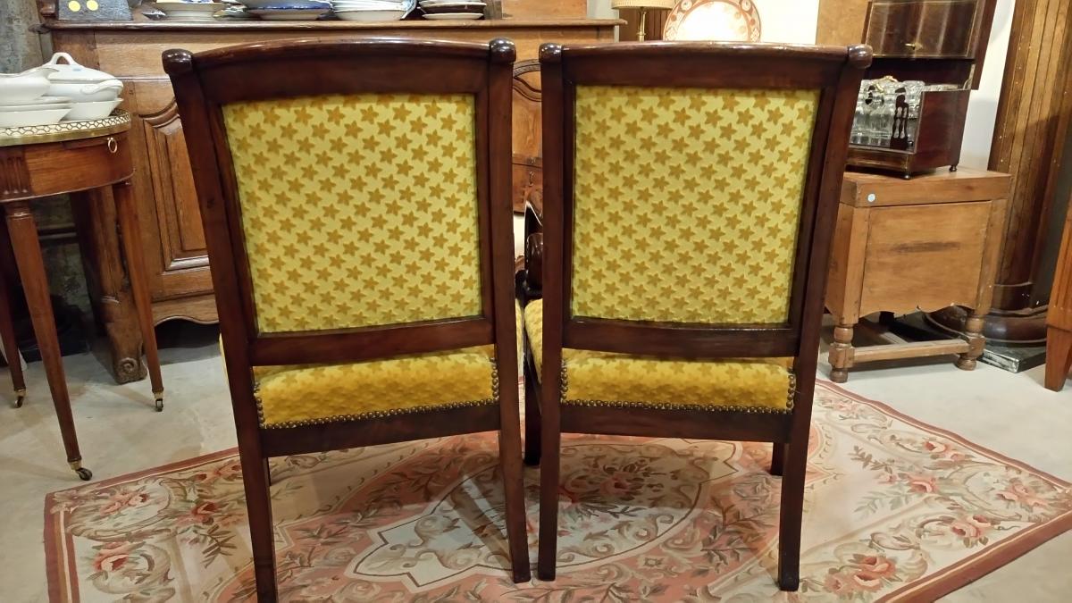 Pair of lacrosse XIX mahogany chairs
