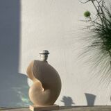 Vintage beige ceramic seashell lamp lol