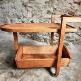 Vintage oak bar cart – France, 1950s