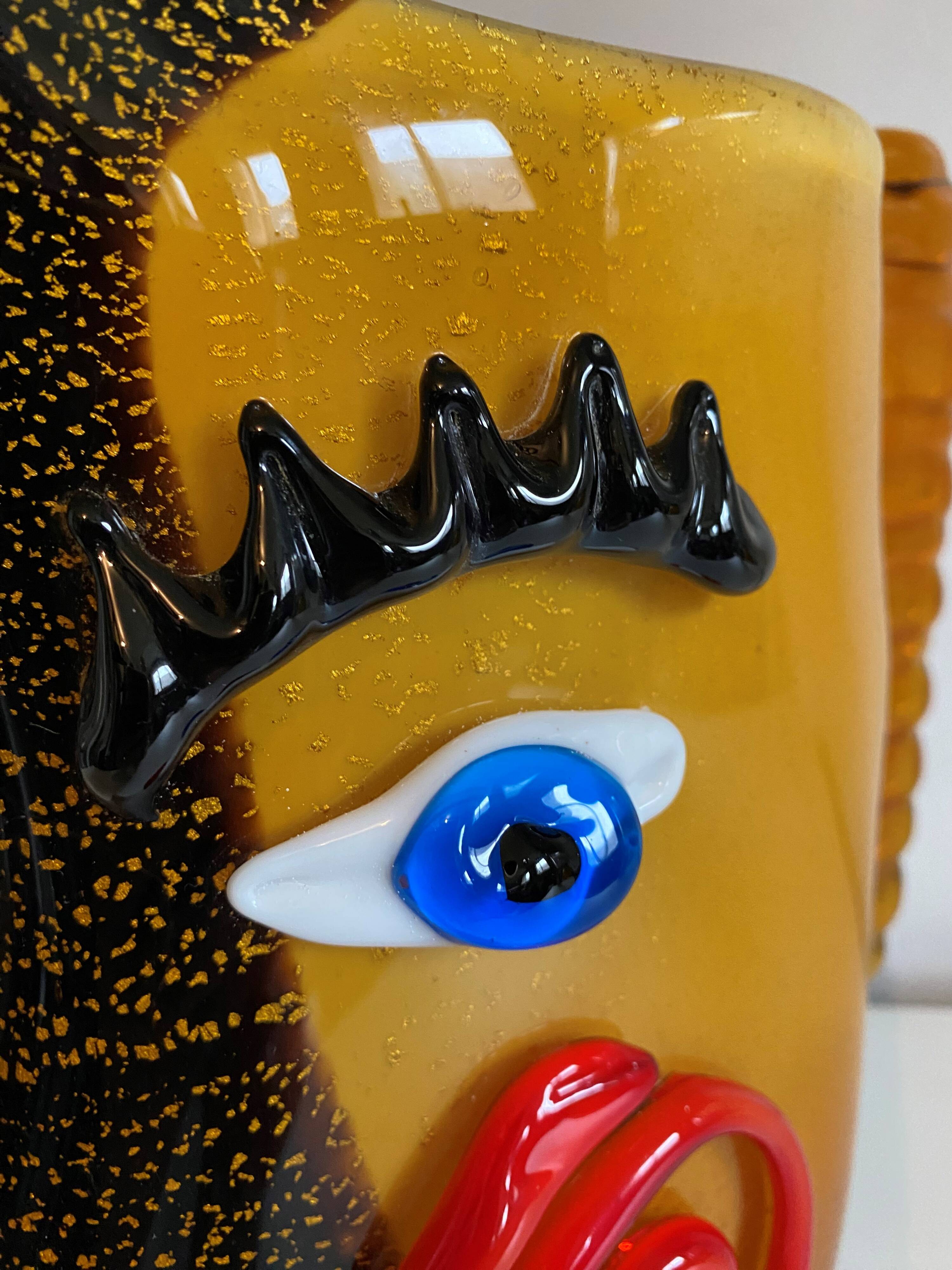 Fish head vase in Murano glass from the 1980s.