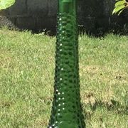 Large green Genie Empoli bubble glass bottle, Italy 1960s