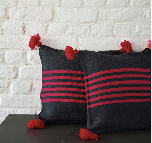 Grey and pink cushion