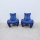 Pair of "Balou" armchairs by Jane Worthington for Leolux in leather, 1980
