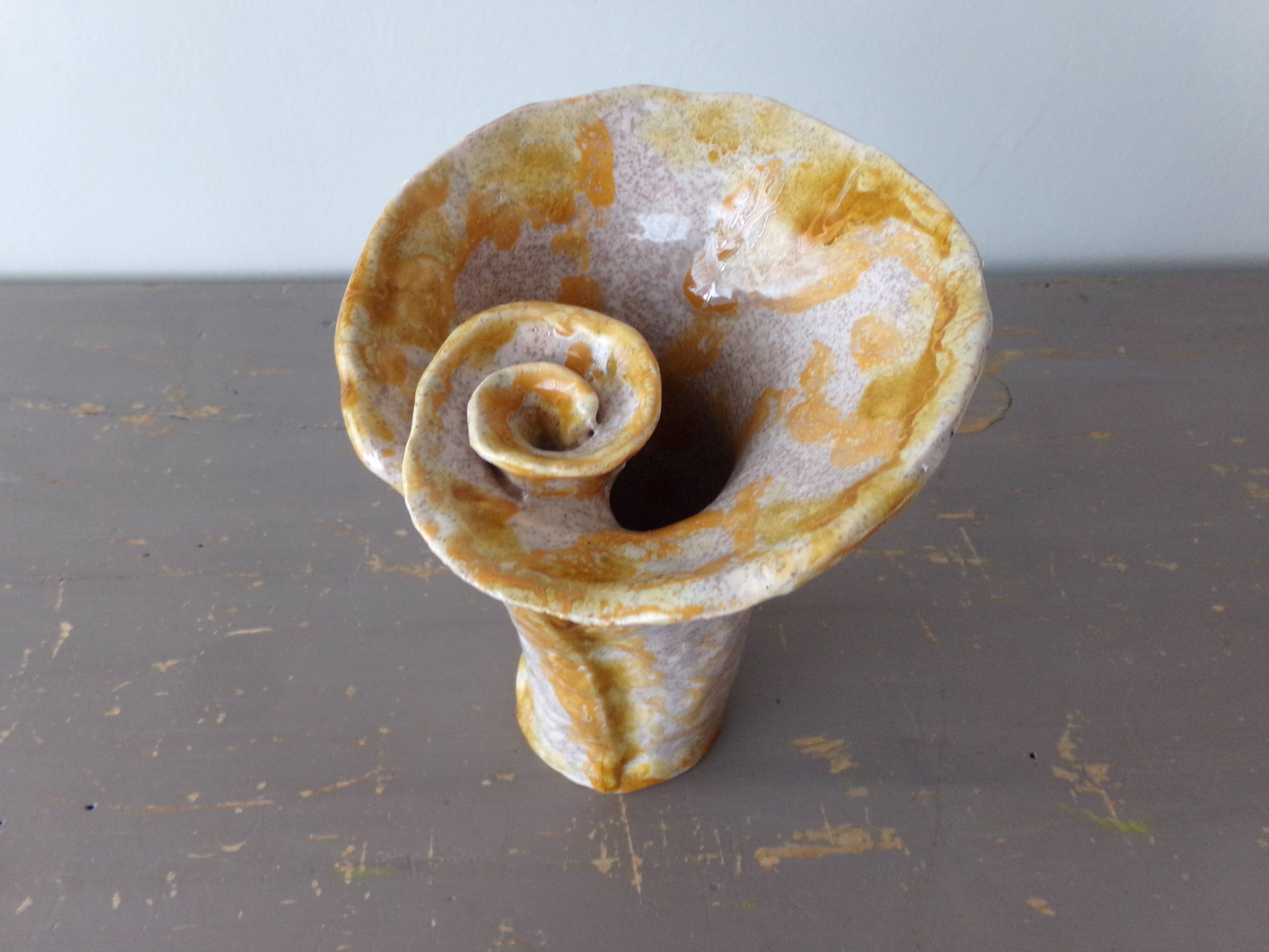 Rolled ceramic vase