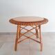 Table basse soleil en rotin vintage