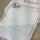 Tablecloth & 9 old monogram linen napkins