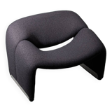 Artifort Groovy model F598 chair by Pierre Paulin upholstered with charcoal bouclé