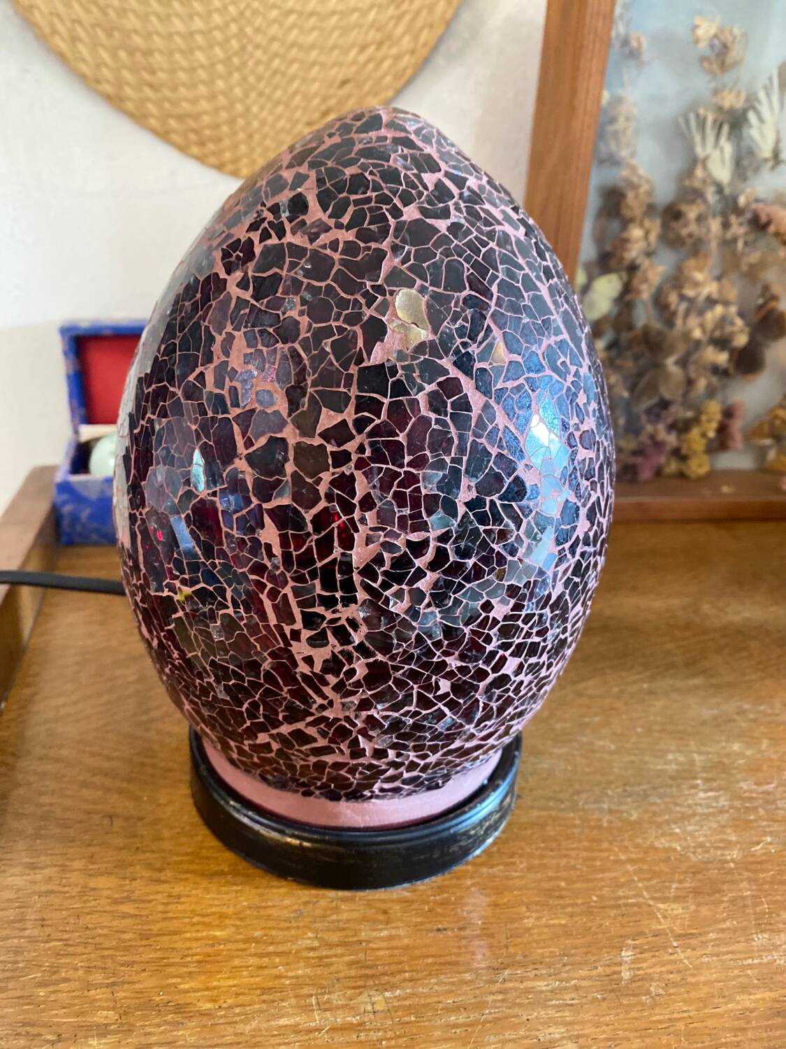 Lampe œuf mosaïque