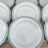 Lot de 12 assiettes creuses en faïence Longwy France modèle Trianon