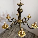 Lustre en bronze ancien 6 bras
