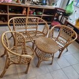 Vintage bamboo rattan garden furniture