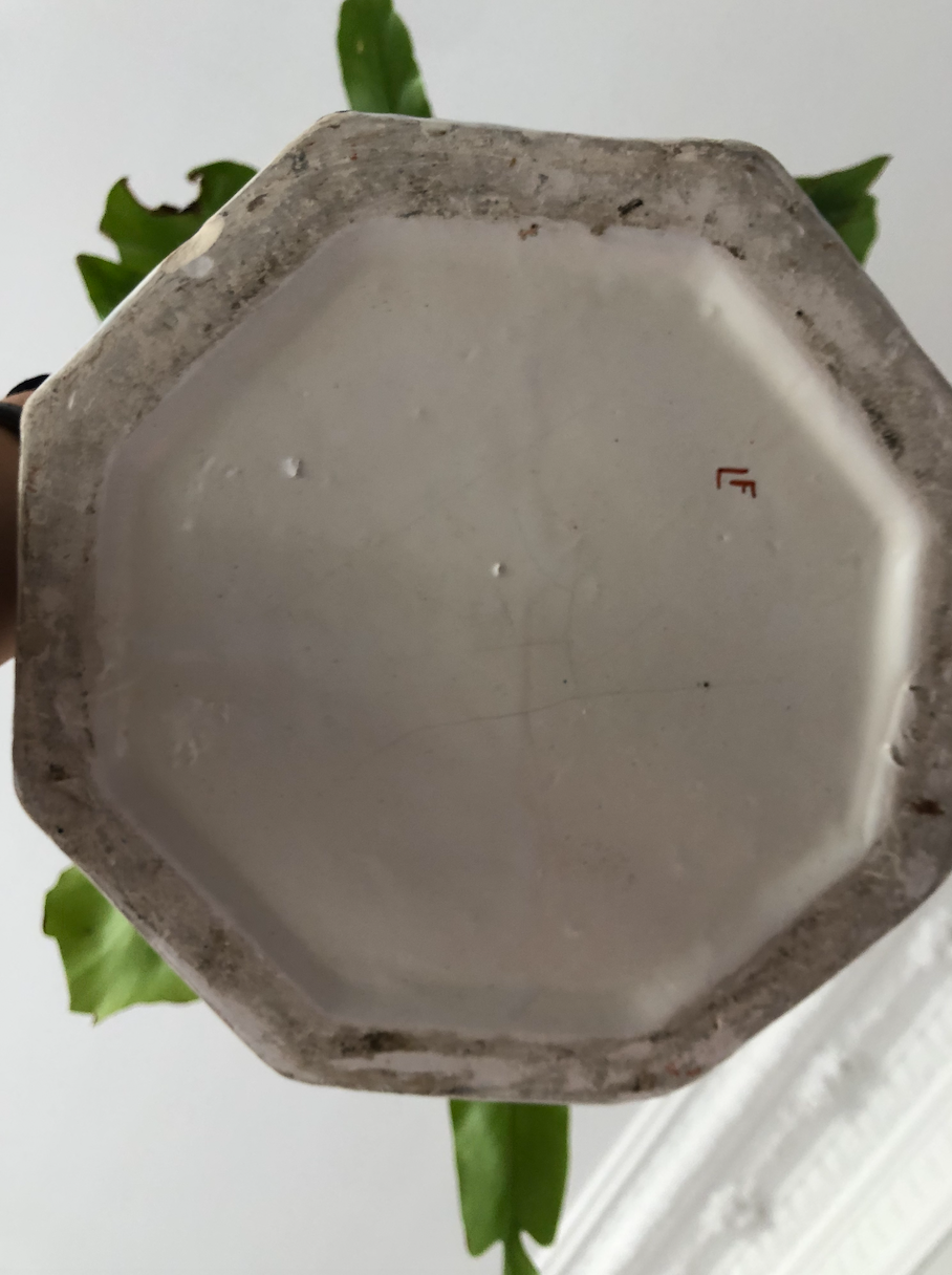 Potenware cover Desvres Rouen pattern