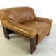Fauteuil en cuir brutaliste, années 1960