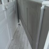 Headboard from the 1930s for a 160 bed in pearl gray patinated solid oak