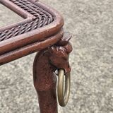 Table basse en fer et verre français - Table de cocktail - Table de salon - Années 80